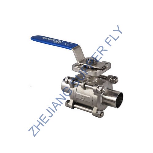 Three piece welded manul pneumatic ball valve